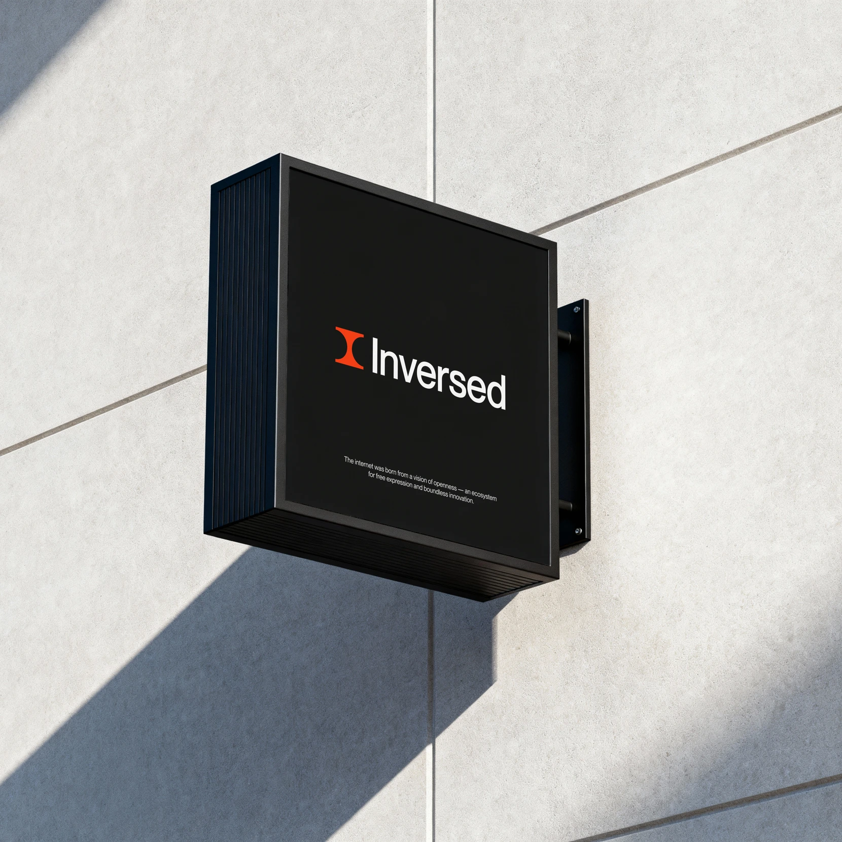 Inversed wall sign