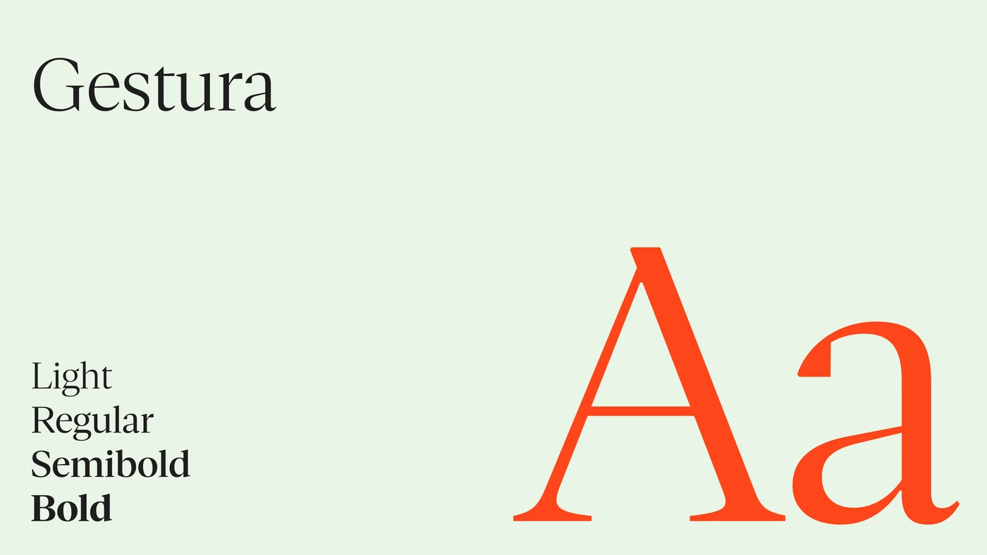 Gestura typeface specimen