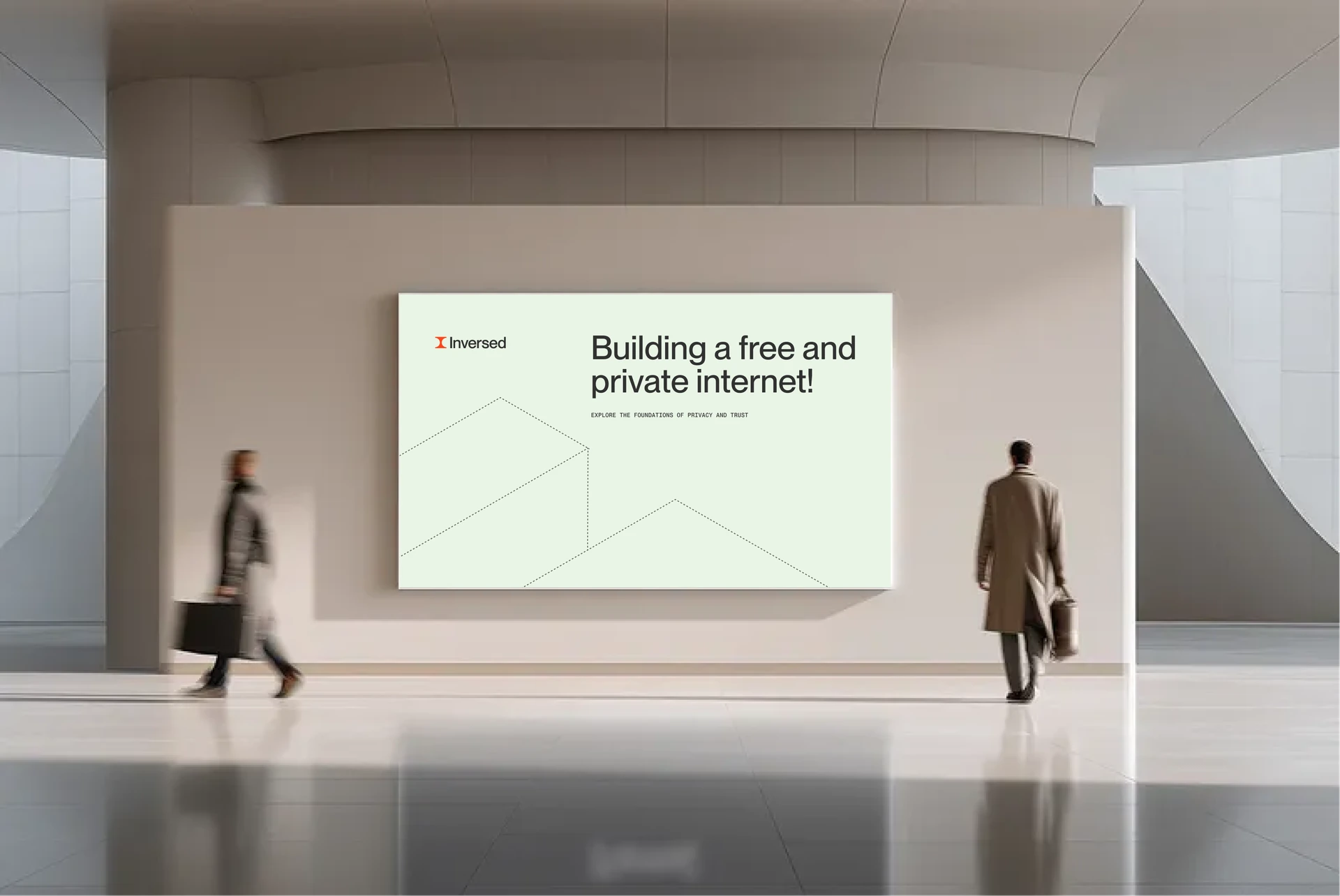 Inversed screen in a lobby