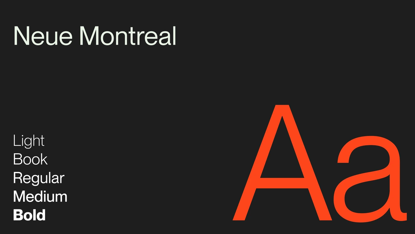 Neue Montreal typeface specimen