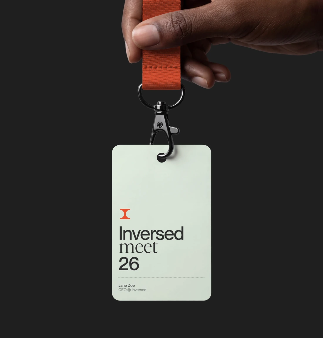 Inversed meet 26 lanyard badge